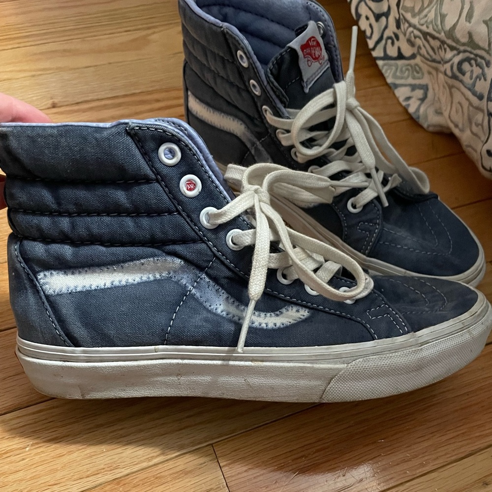Royal blue distressed vans